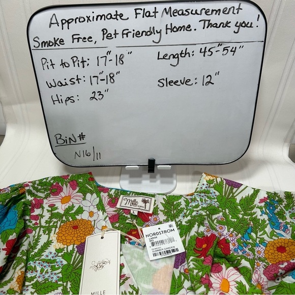 Millie Summer Garden Floral Cotton Wrap Asymmetrical Midi Dress Size Large NWT - Picture 16 of 16
